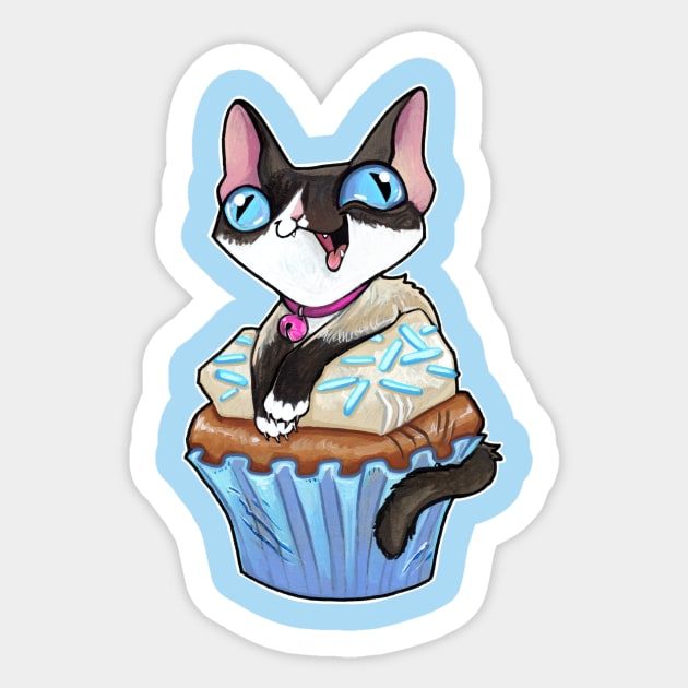 Siamese kitty cupcake Sticker by BiancaRomanStumpff